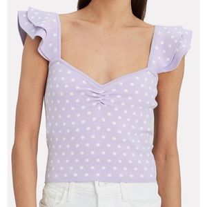 Polka Dot Ruffle Top